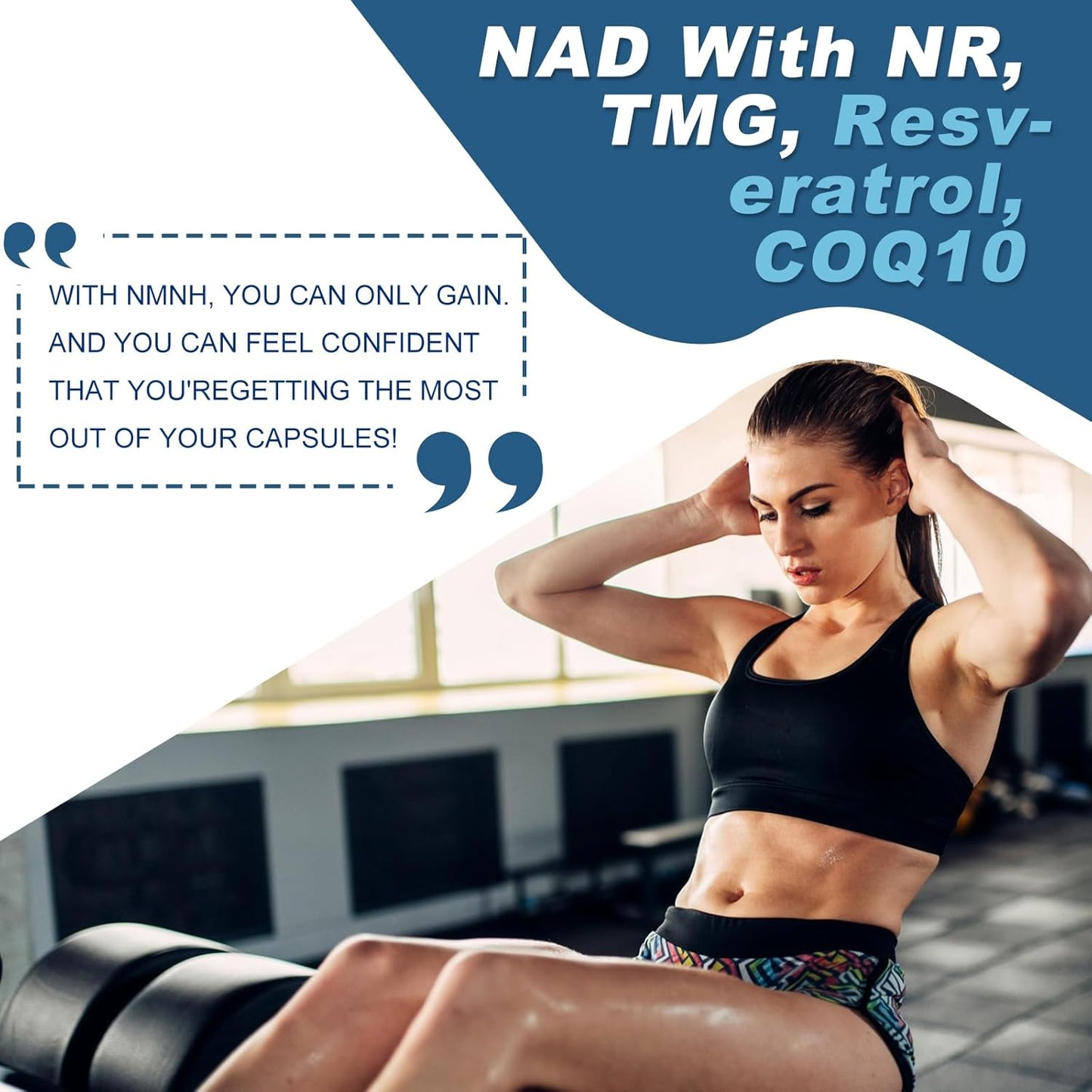 500mg inGreens NMNH NMN Supplement with NR, TMG, Resveratrol, COQ10 - Anti Aging Energy Boost - 60 Capsules