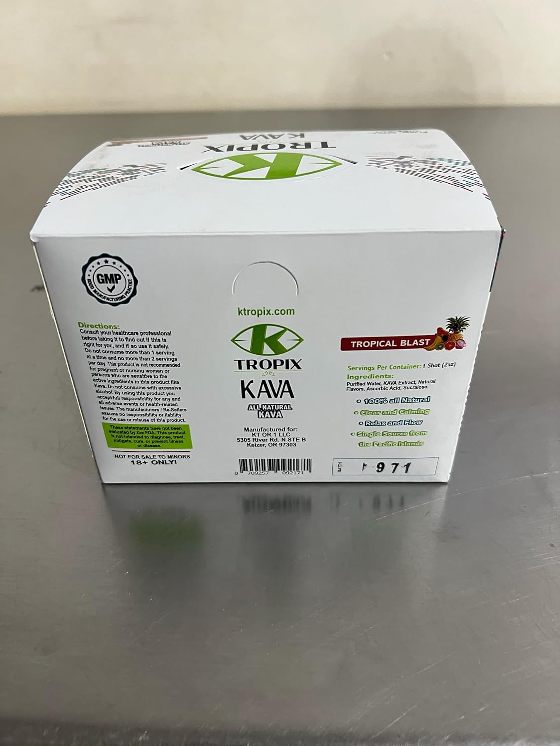 500mg K-Tropix Kava Shot Tropical Blast - Relaxation & Stress Relief Drink - Worry & Tension Supplement - 1 Pack