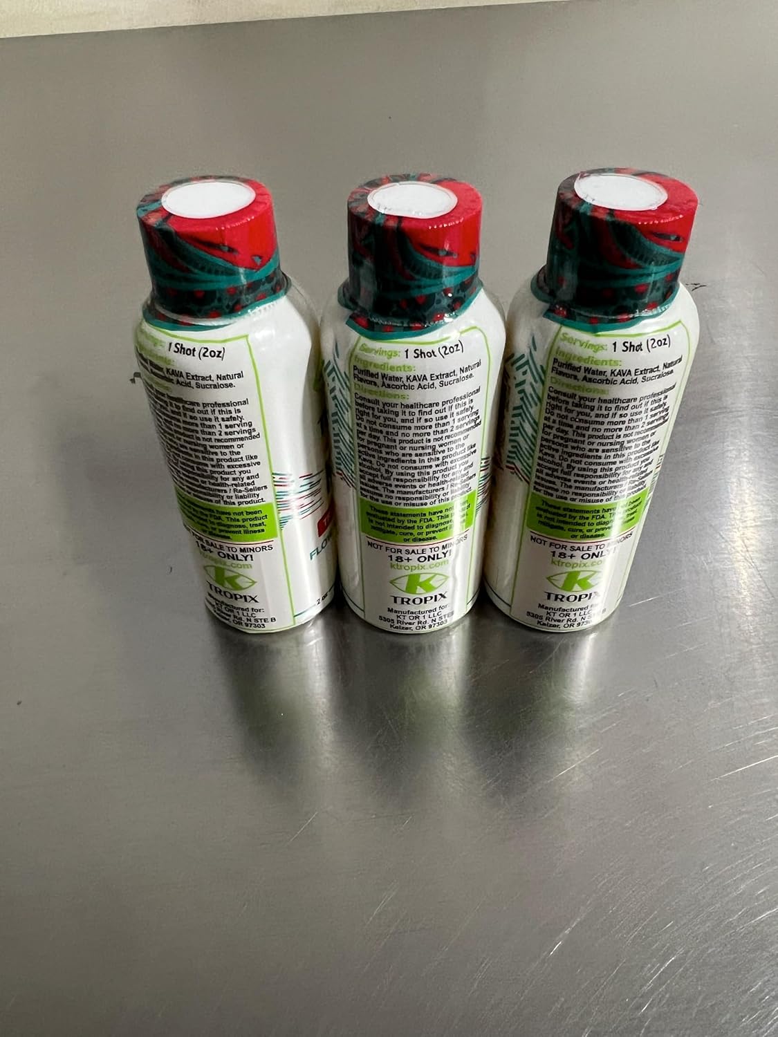 500mg K-Tropix Kava Shot Tropical Blast - Relaxation & Stress Relief Drink - Worry & Tension Supplement - 1 Pack