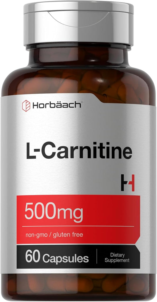 500mg L-Carnitine L-Tartrate Supplement | 60 Capsules | Non-GMO & Gluten Free by Horbäach