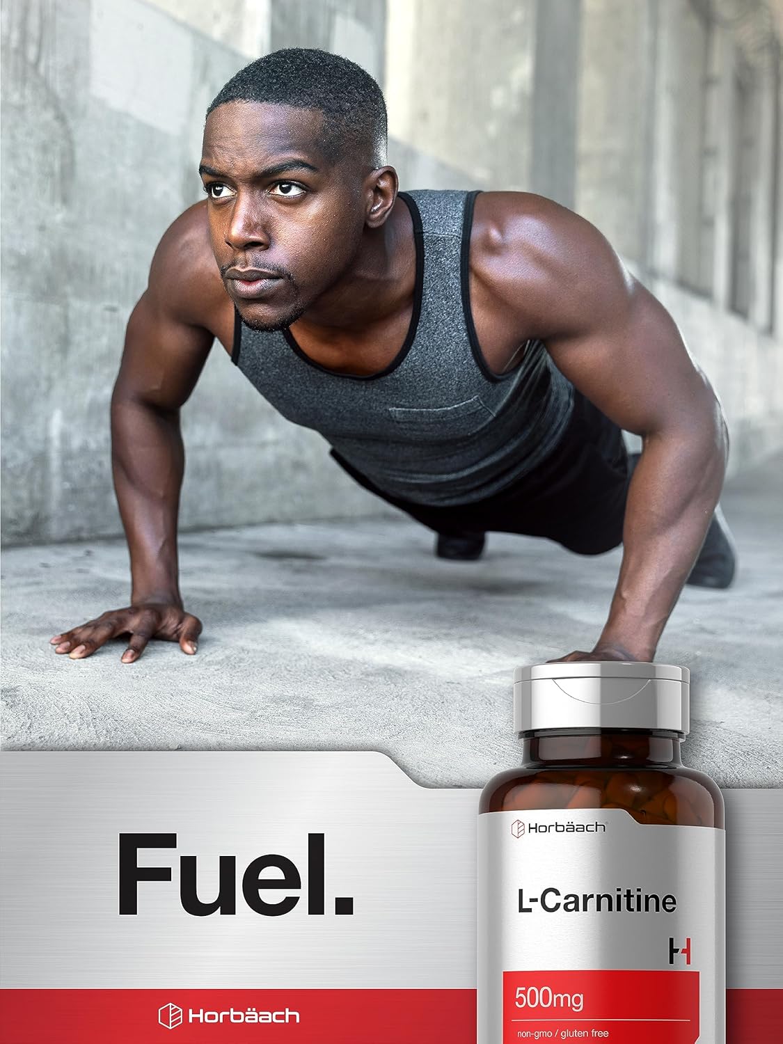 500mg L-Carnitine L-Tartrate Supplement | 60 Capsules | Non-GMO & Gluten Free by Horbäach