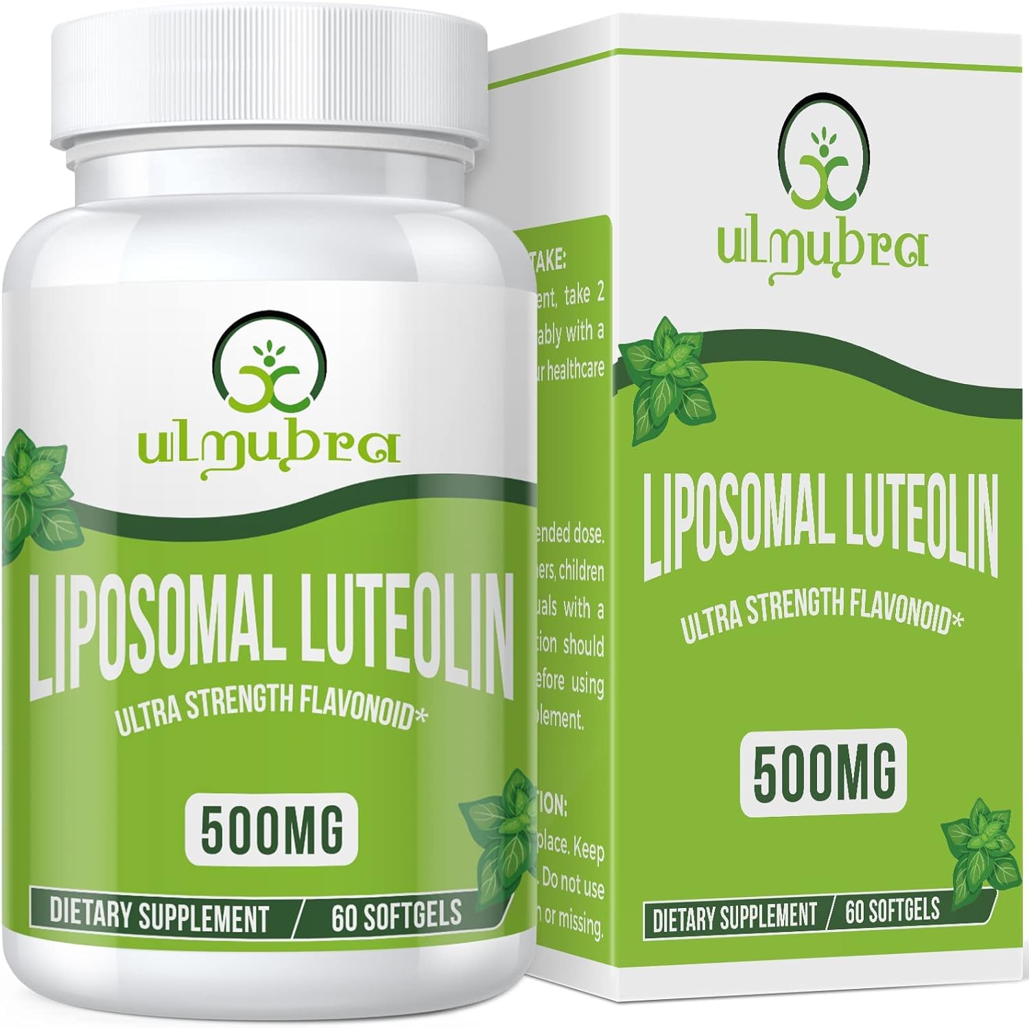 500MG Liposomal Luteolin Softgels for Maximum Absorption - 60 Count, Flavonoid Supplement, Non-GMO & Gluten Free