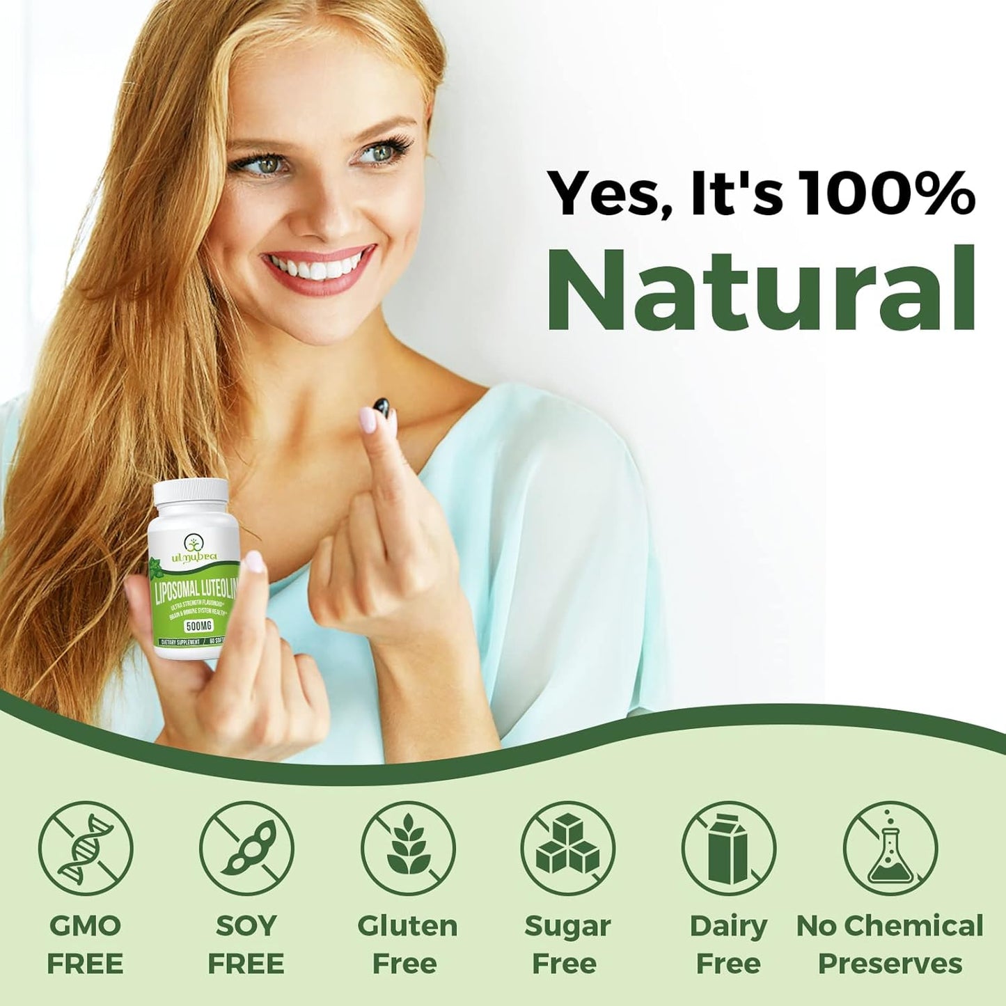 500MG Liposomal Luteolin Softgels for Maximum Absorption - 60 Count, Flavonoid Supplement, Non-GMO & Gluten Free