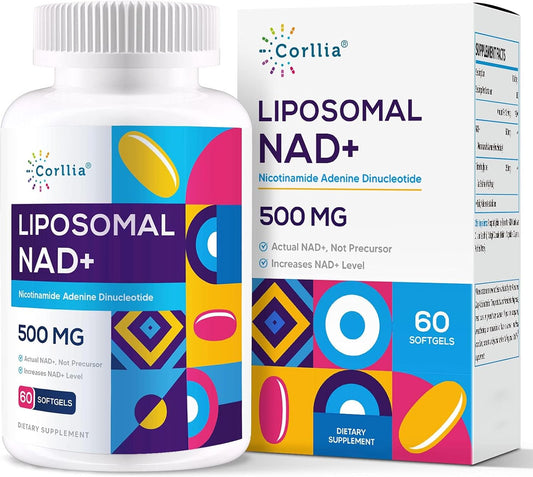 500mg Liposomal NAD+ Softgels with 250mg TMG - 60 Servings