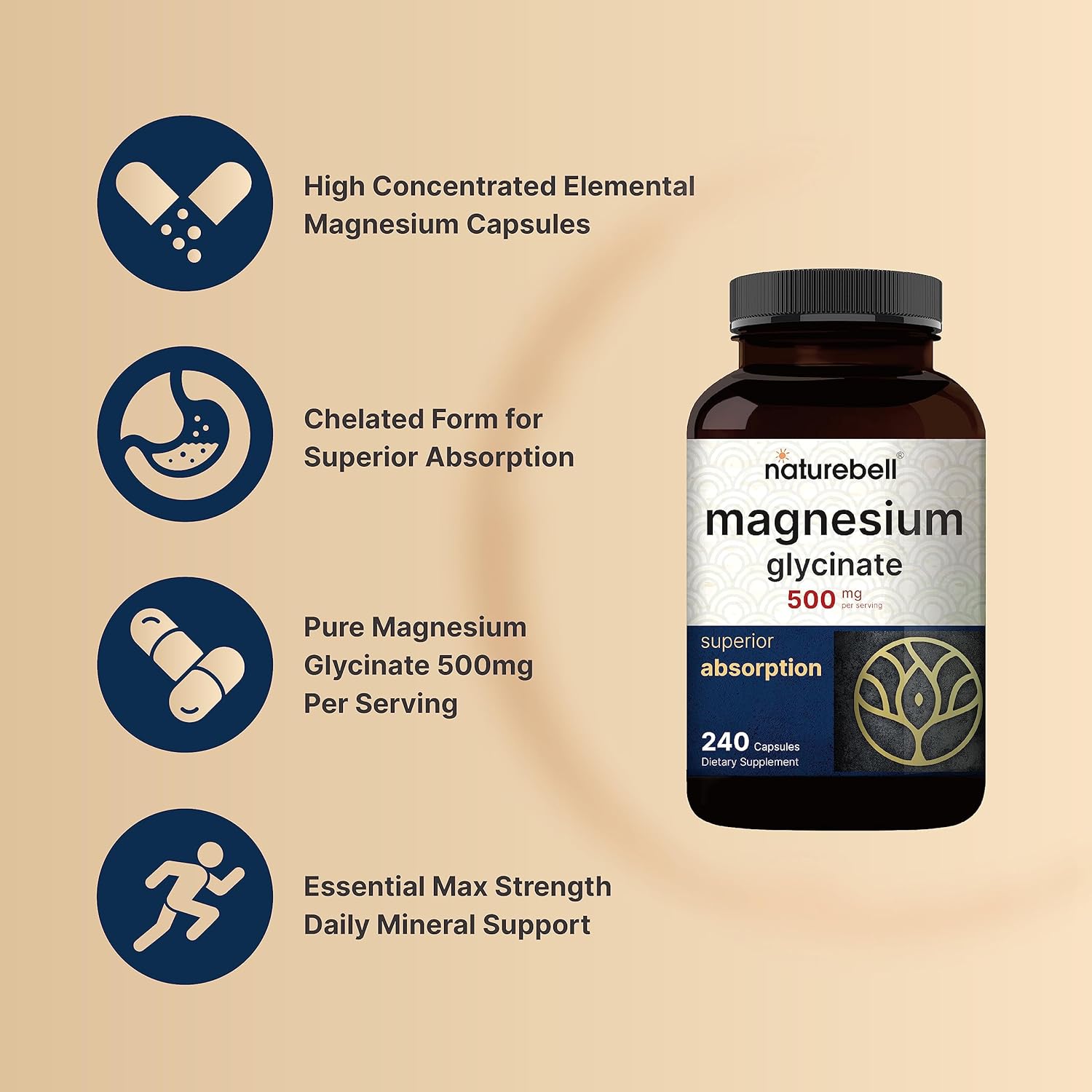 500mg Magnesium Glycinate Capsules & Liver Cleanse Detox Supplement Bundle - Chelated Mineral Complex with Milk Thistle 500mg for Purification