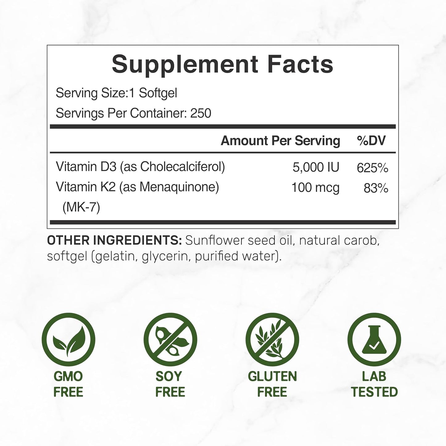 500mg Magnesium Glycinate Capsules with Vitamin D3 and K2 Bundle - Chelated Mineral for Easy Absorption - Essential Sunshine Vitamins