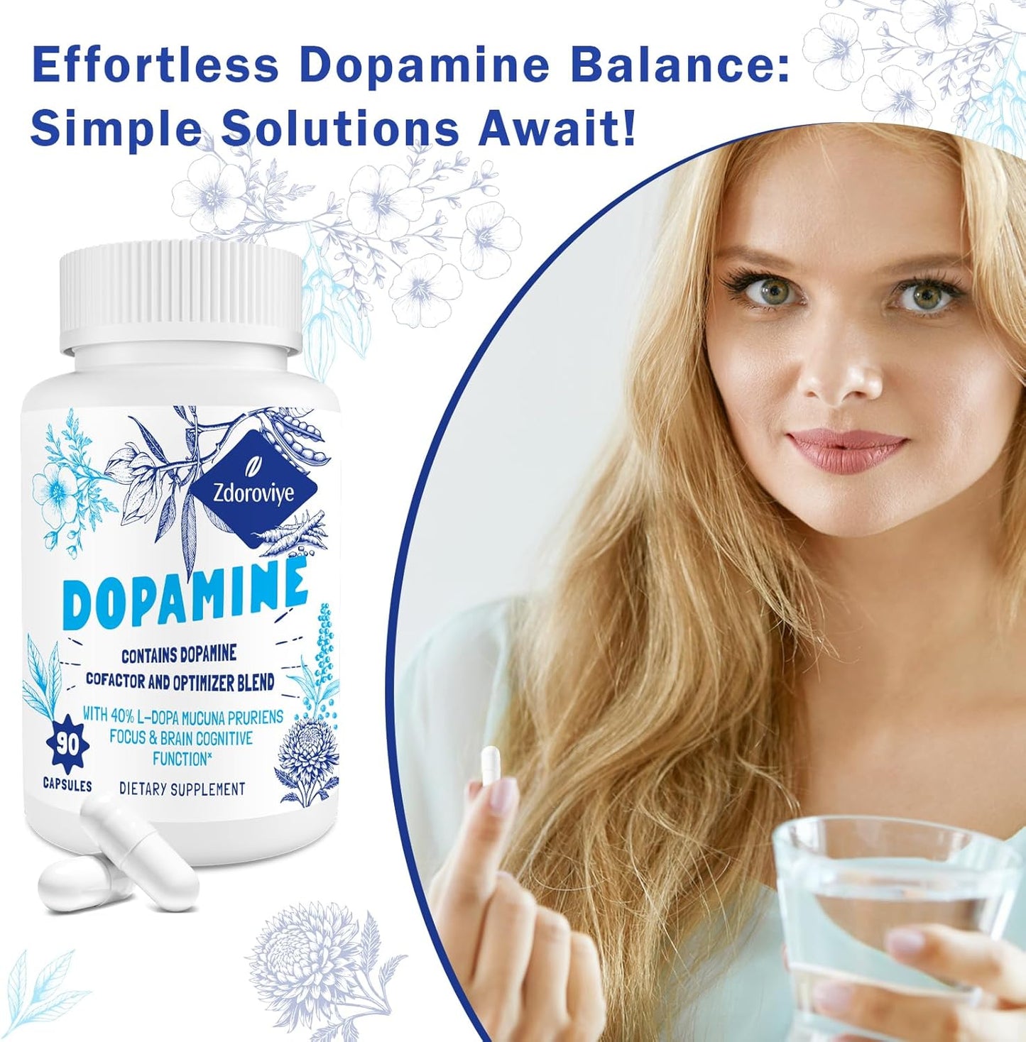 500mg Mucuna Pruriens Extract Capsules - Dopamine Supplements for Men and Women - 60 Capsules (2 Pack)