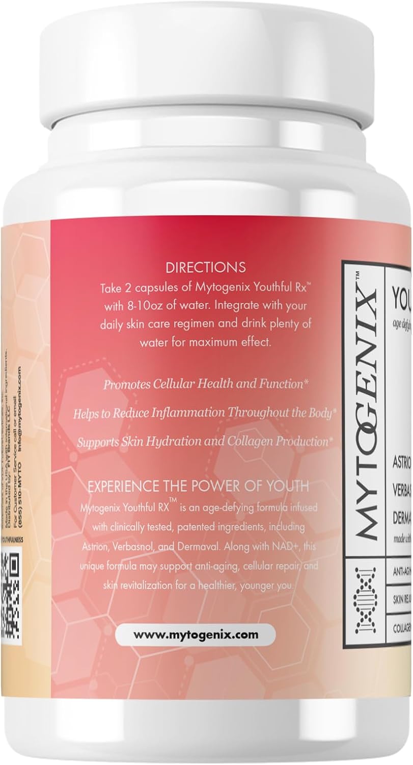 500mg MYTOGENIX NAD+ Capsules - Promotes Anti-Aging, Cellular Health, and Vitality - 60 Capsules