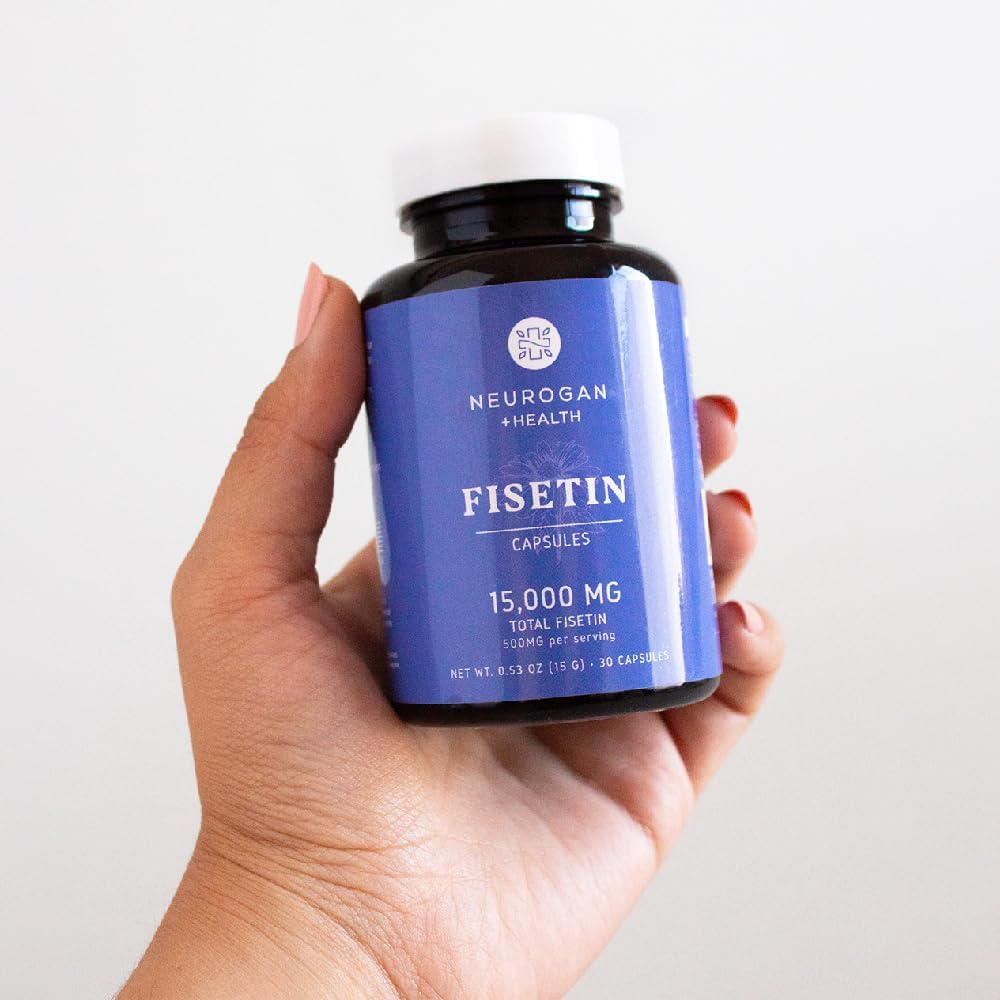 500MG Neurogan Fisetin Capsules - 98% Pure Brain Health Supplement for Memory, Focus, and Healthy Aging | Senolytic Support with Natural Polyphenols | Non-GMO, 30 Servings
