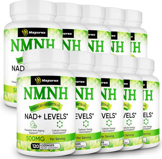 500mg NMNH NAD Supplement for Anti-Aging & Energy - Non-GMO, Gluten-Free - 10 Pack