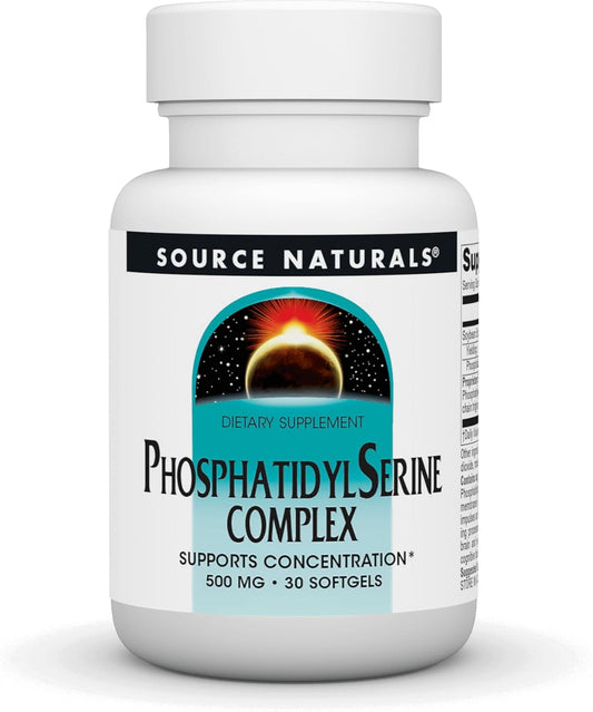500mg Phosphatidyl Serine Complex Enzyme Supplement by Source Naturals - 30 Softgels