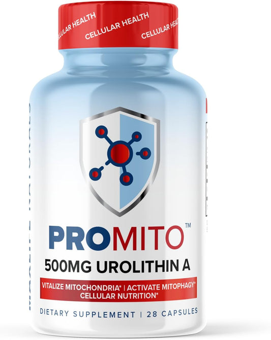 500mg Pure Urolithin A Supplement for Men & Women - Natural ProMito Urolithin A Capsules - Alternative to NMN, NAD, CoQ10 - 28 Capsules