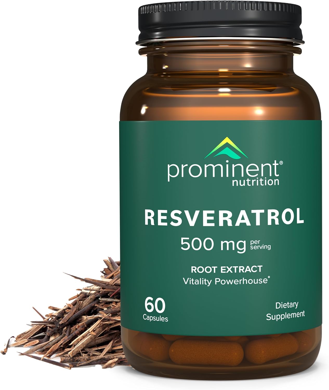 500mg Resveratrol Supplement for Anti-Aging & Immune Support - 30 Day Supply, 98% Pure Trans-Resveratrol