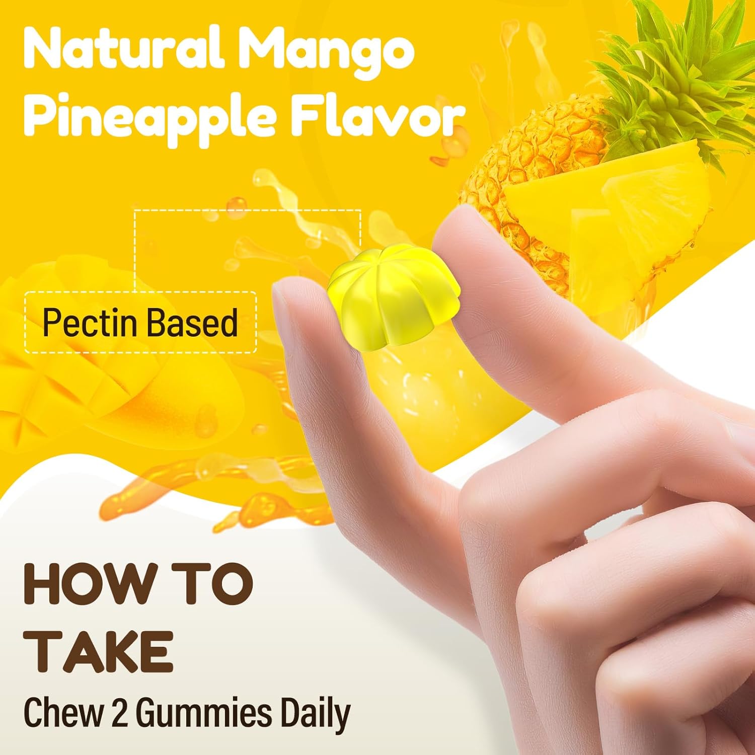 500mg Saw Palmetto Gummies for Women - Hair Growth & Urinary Wellness - Mango-Pineapple - 60 Gummies