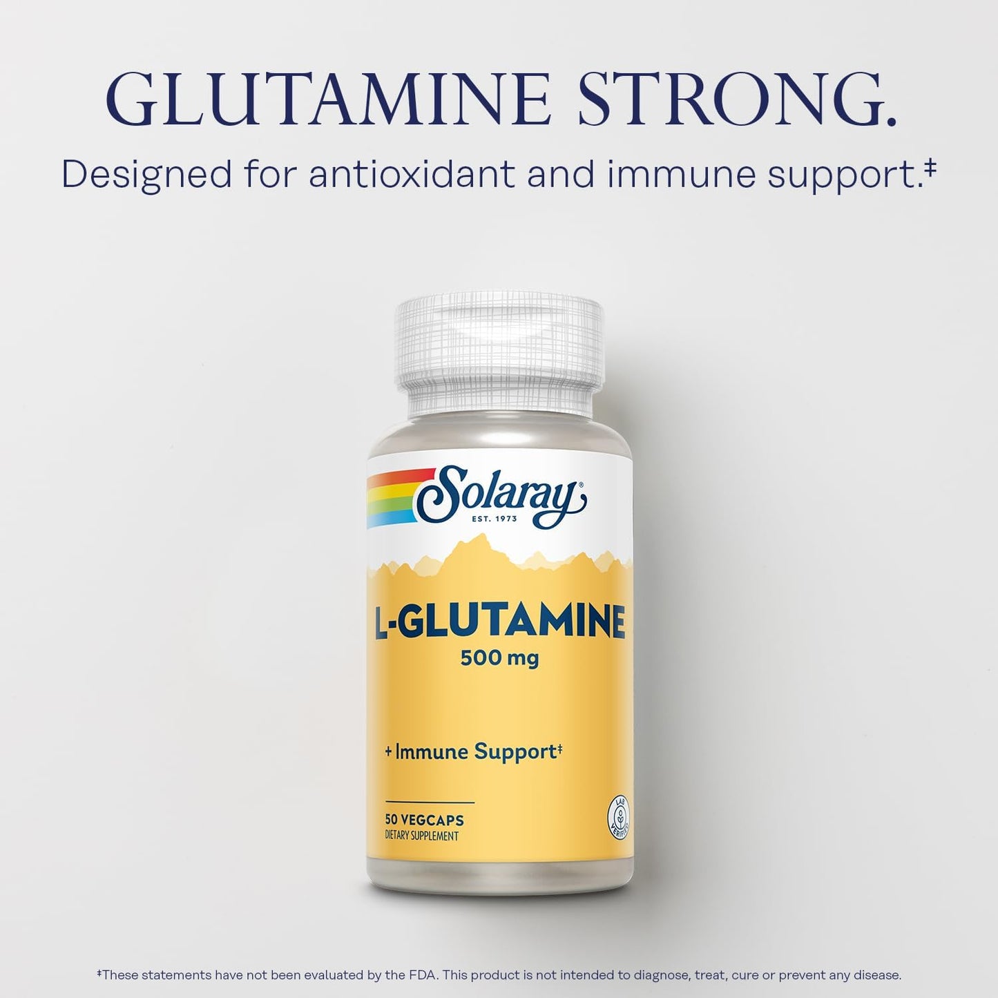 500mg Solaray L-Glutamine VegCaps for Muscle Recovery & Immune Support