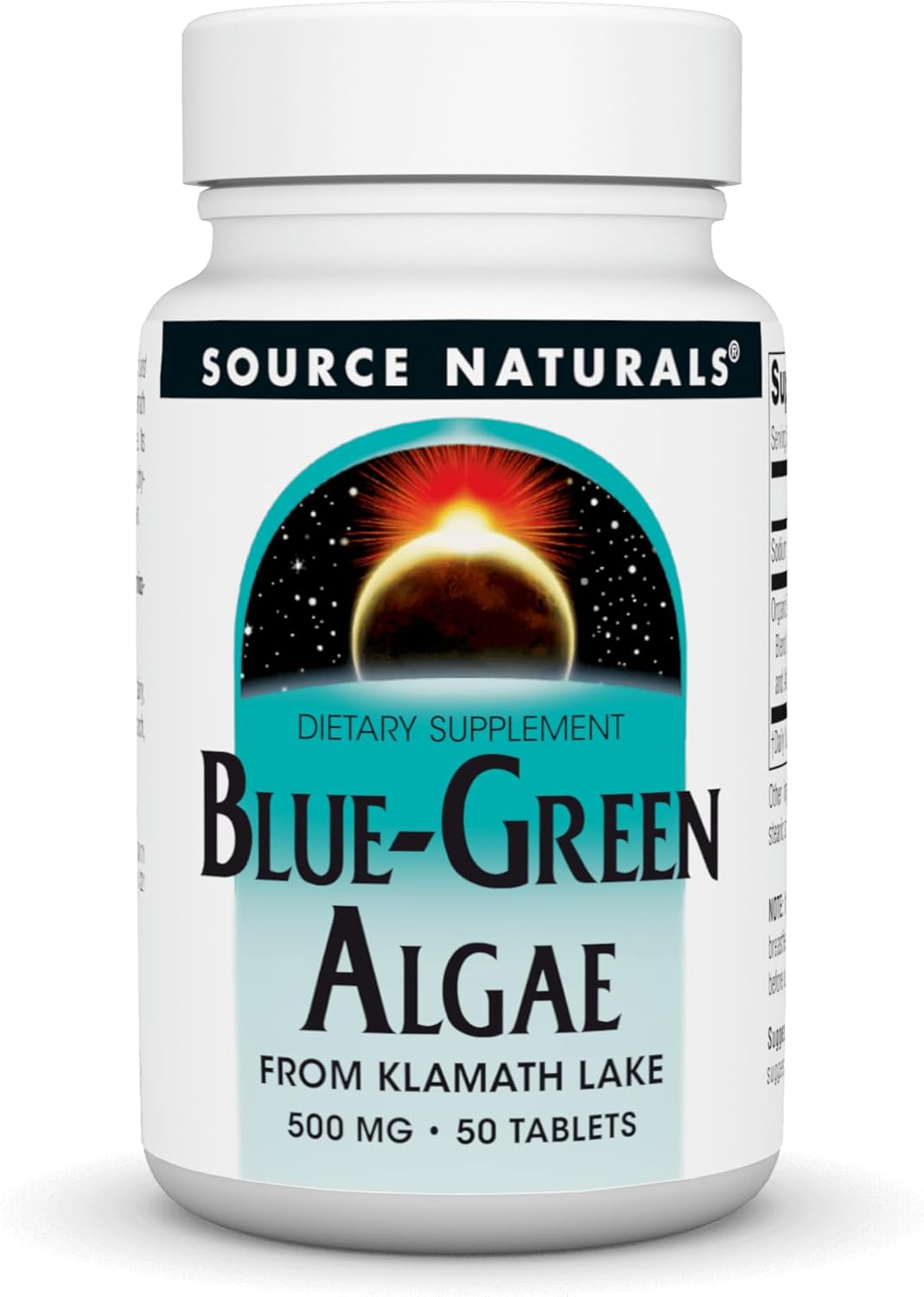 500mg Source Naturals Blue-Green Algae Tablets from Klamath Lake - Natural Superfood Supplement