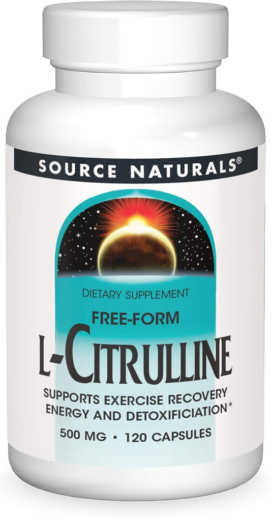 500mg Source Naturals L-Citrulline Capsules for Exercise Recovery, Energy, and Detox - 120 Count
