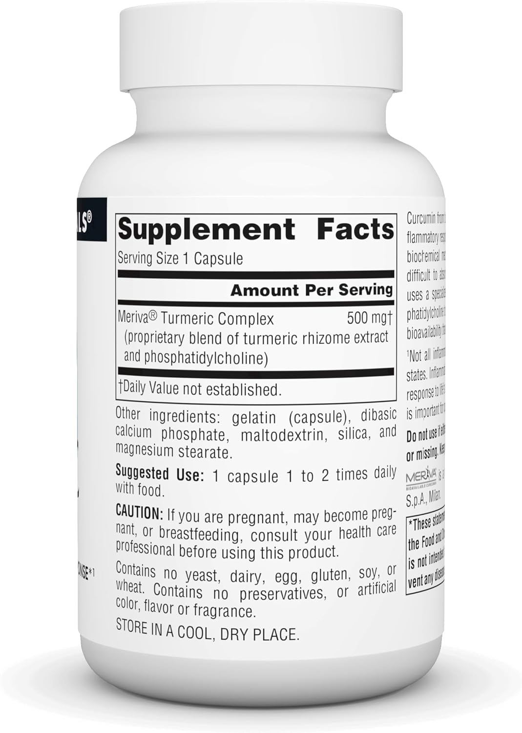 500mg Source Naturals Turmeric with Meriva Capsules for Inflammation Support - 60 Count