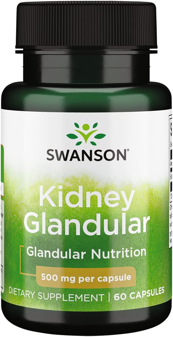 500mg Swanson Raw Kidney Glandular Supplement - 60 Capsules