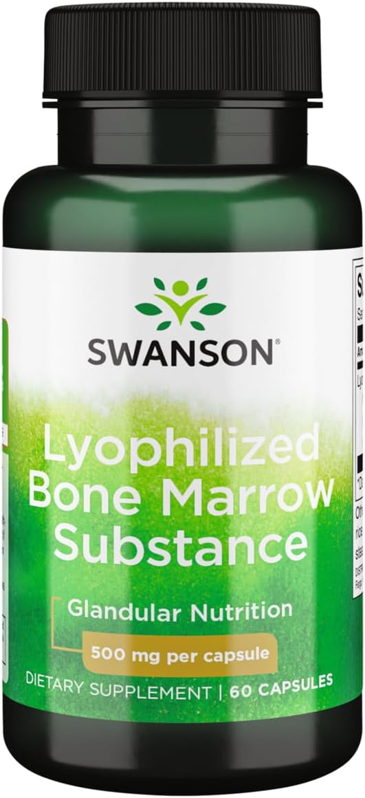 500mg Swanson Raw Lyophilized Bone Marrow Capsules - 60 Count