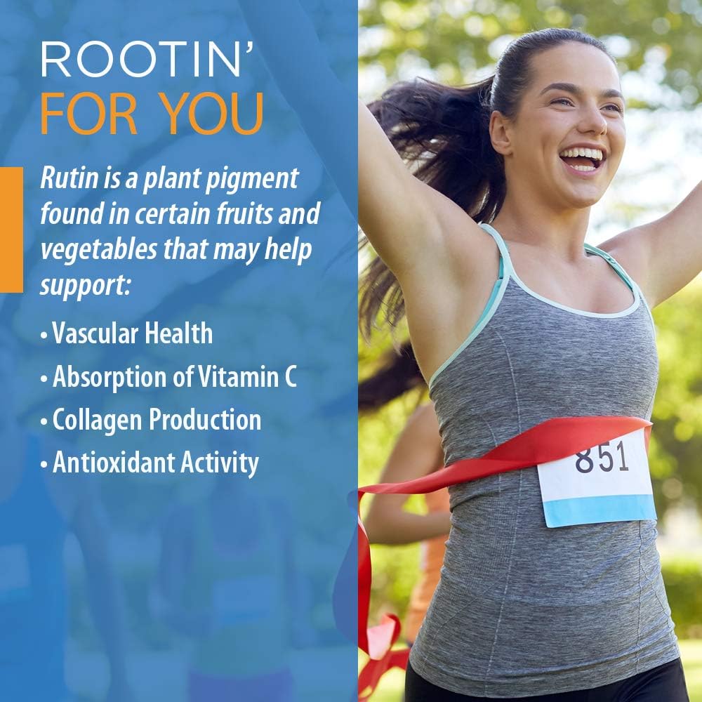500mg Thompson Rutin Tablets - Bioflavonoid Antioxidant for Vascular Health - Non-GMO Vegan - Lab Verified - 60 Count