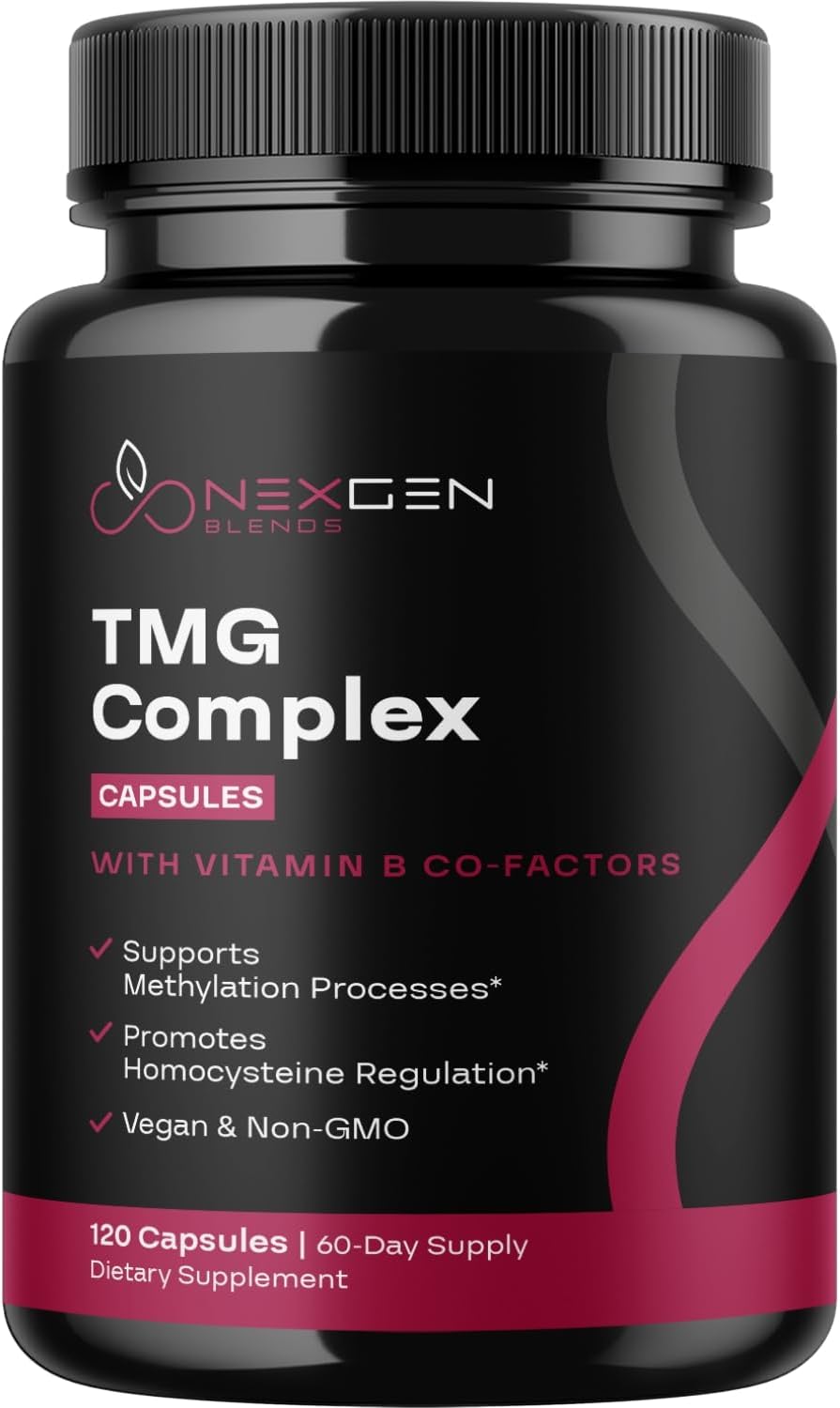 500mg TMG Trimethylglycine Supplement with Methyl B Complex - Heart & Liver Support - Vegan & Non-GMO - 2 Month Supply