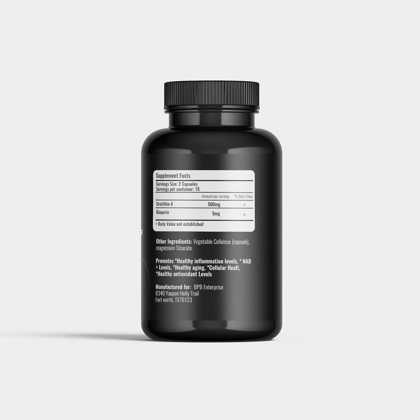 500mg Urolithin A Plus with Bioperene in 30 Veggie Capsules - Enhanced Absorption Formula