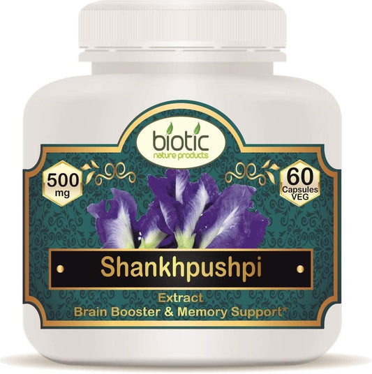 500mg Veena Biotic Shankhpushpi Extract Capsules - 60 Vegetarian Capsules for Enhanced Wellness