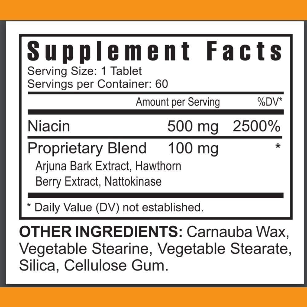500mg Youngevity Ultimate Niacin Plus™ with Arjuna Bark, Hawthorn Berry, & Nattokinase - 60 Tablets