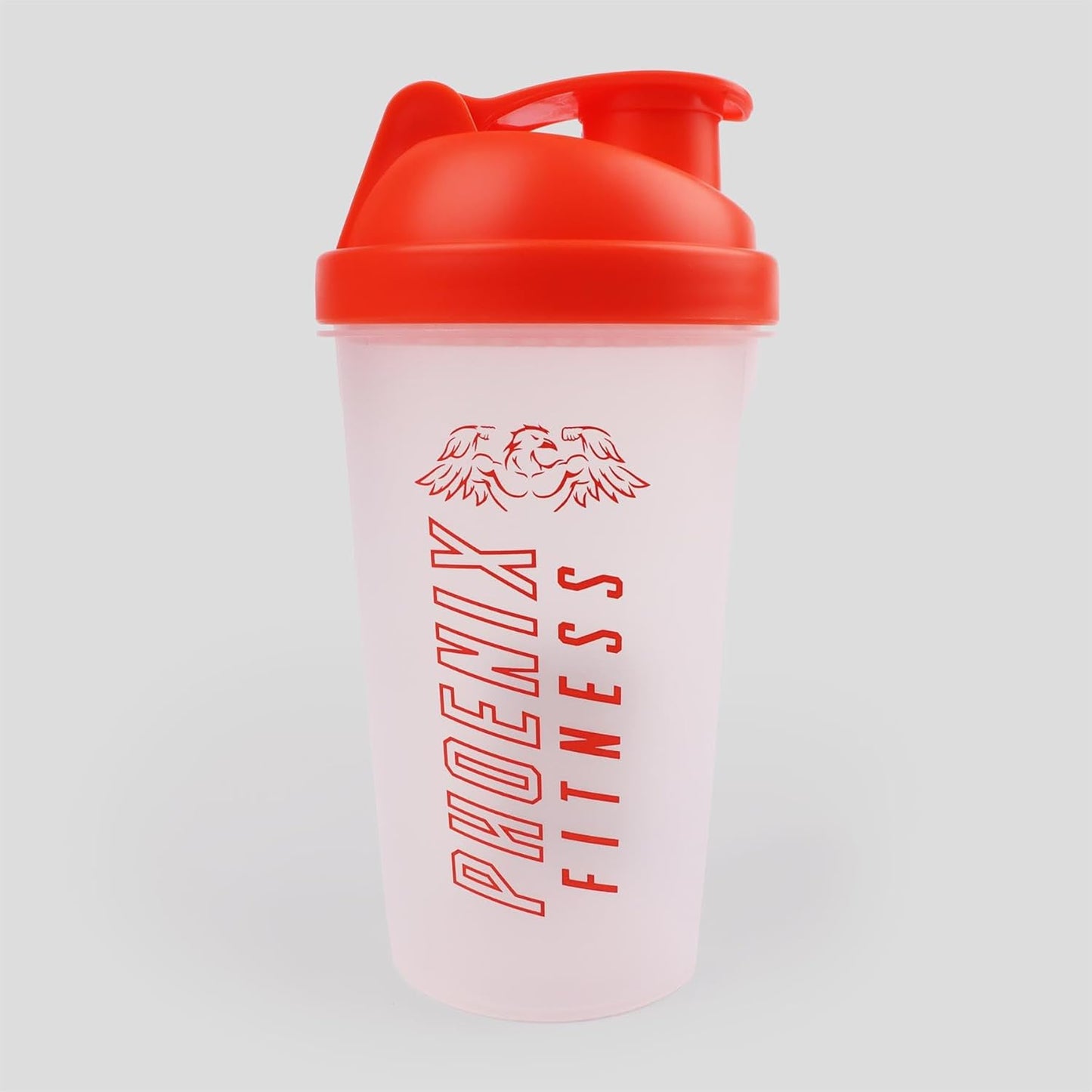 500ml Phoenix Fitness Protein Shaker Bottle - Leakproof Screw Top Lid, Mesh Grid, BPA Free, Dishwasher Safe - Orange Sports & Gym Bottle