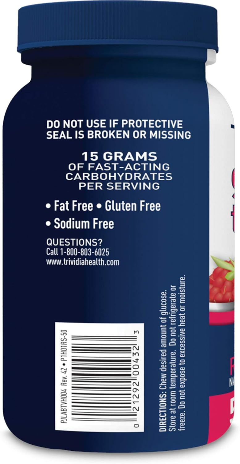 50ct TRUEplus® Raspberry Glucose Tablets for Blood Sugar Support