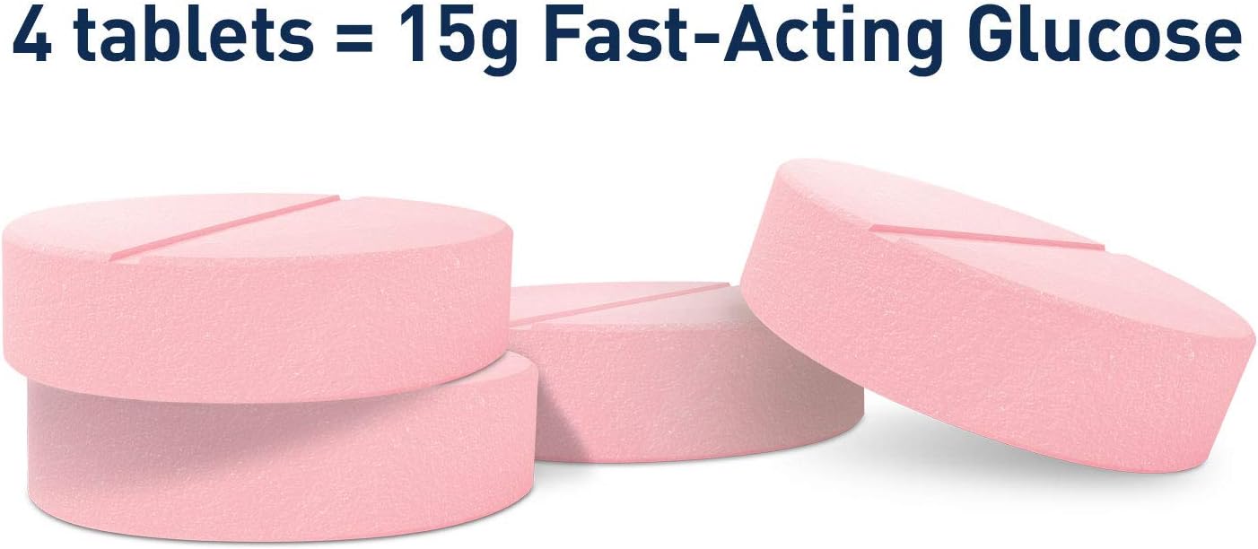 50ct TRUEplus® Raspberry Glucose Tablets for Blood Sugar Support