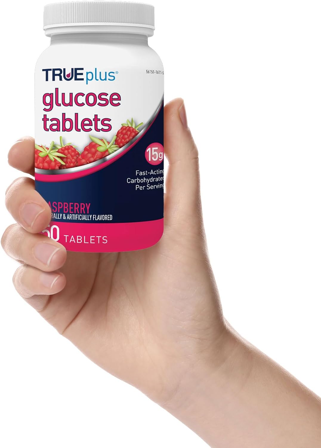 50ct TRUEplus® Raspberry Glucose Tablets for Blood Sugar Support