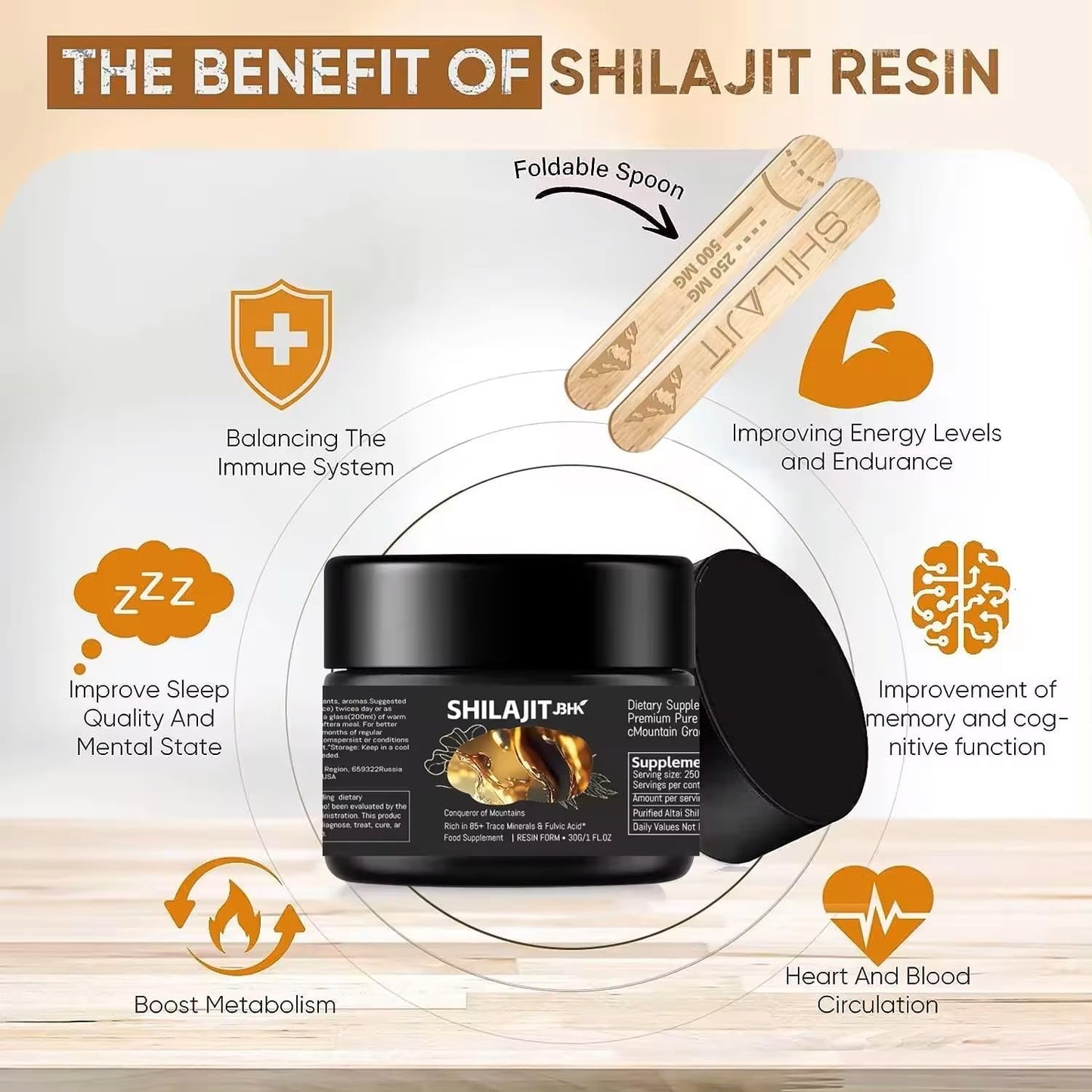 50g JBHK Premium Pure Shilajit Resin: Boost Immunity with Rich Trace Minerals - Organic Himalayan