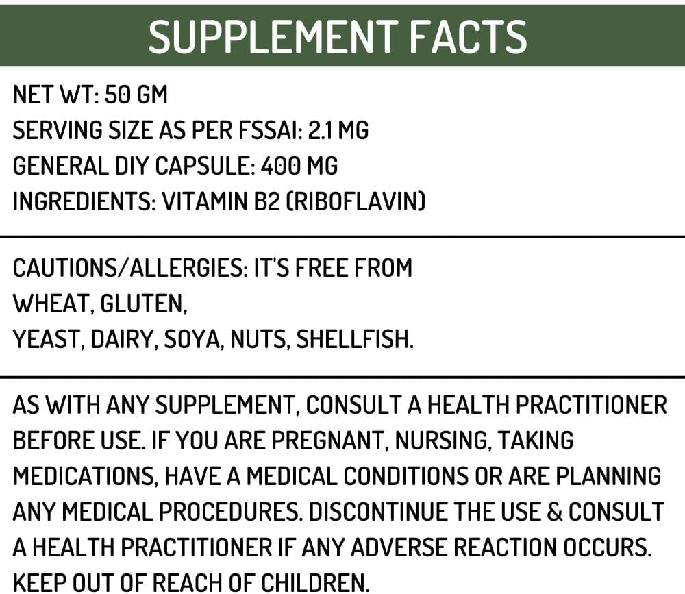 50gm Vitamin B2 Riboflavin Powder - High Quality TNO Brand