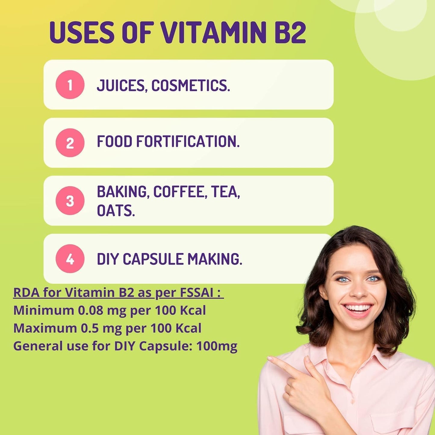 50gm Vitamin B2 Riboflavin Powder for Improved Health and Wellness