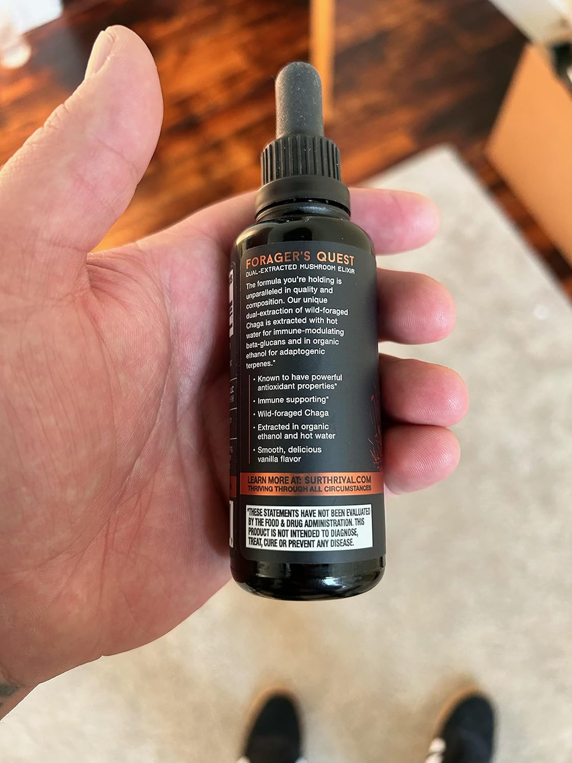 50mL SurThrival Chaga Mushroom Extract: Forager's Immune-Boosting Anti-Viral & Anti-Fungal Medicinal Supplement