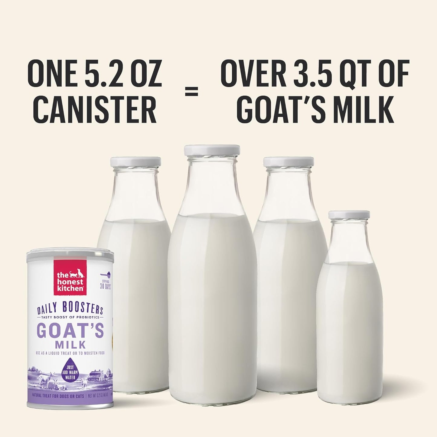 5.2 Ounces Honest Kitchen Instant Goat's Milk with Probiotics for Dogs and Cats