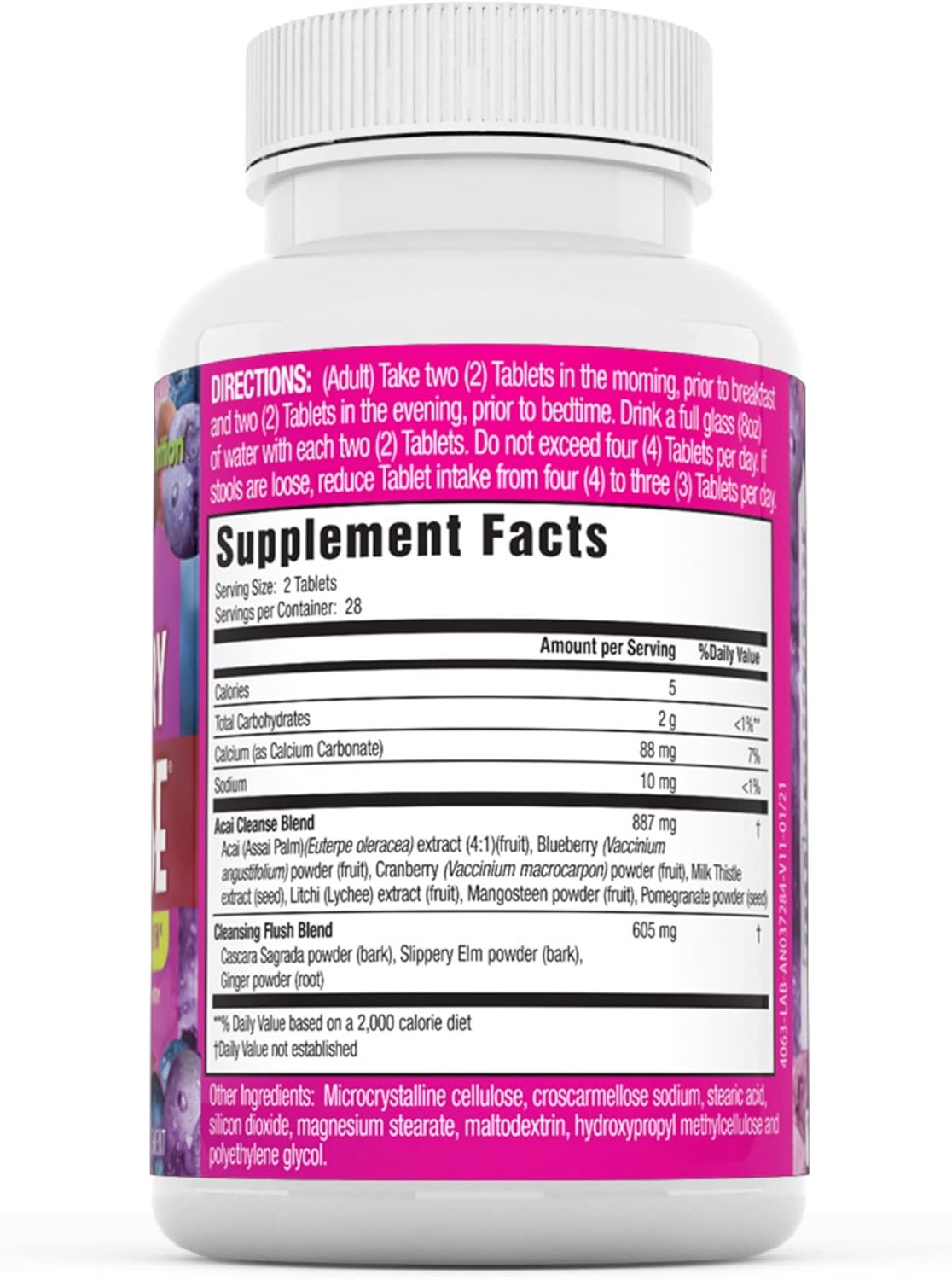 56 Count Applied Nutrition ACAI Berry Cleanse Tablets for Detox and Weight Management