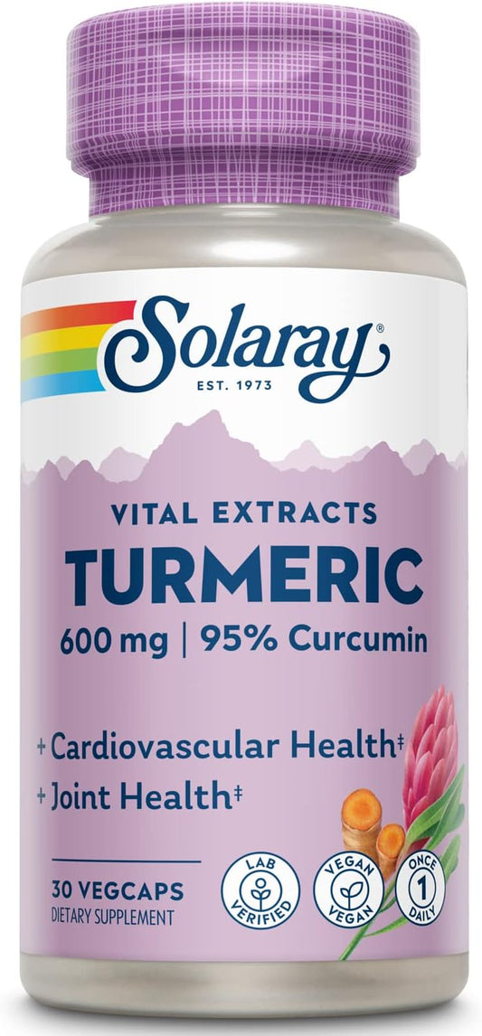 570 mg Turmeric Root Extract Capsules with 95% Curcumin for Heart and Joint Health - Lab Verified - 60 VegCaps (30-Day Supply)