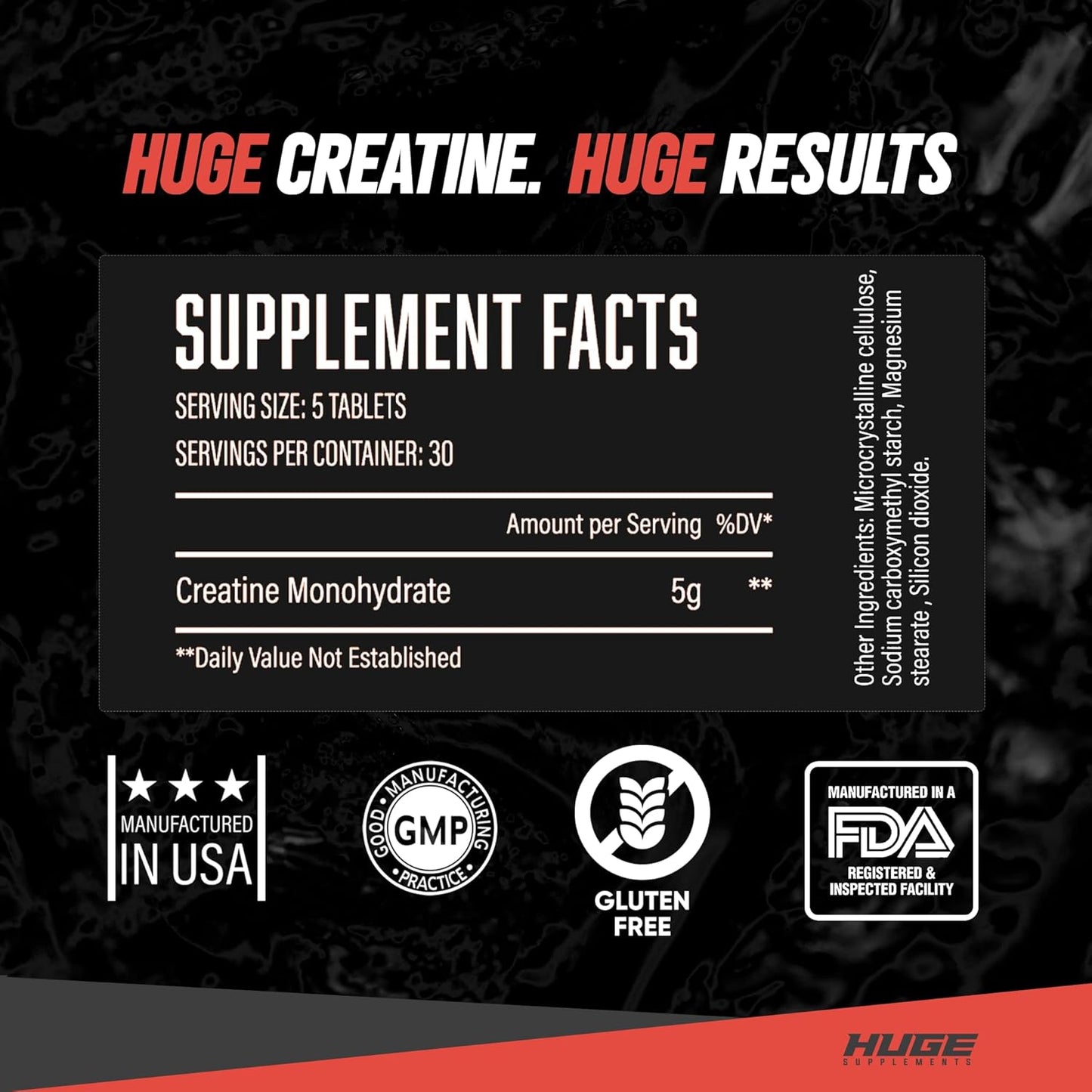5g Creatine Monohydrate Capsules for Lean Muscle Growth & Recovery, Tested for Purity, Men & Women, Convenient Dosage