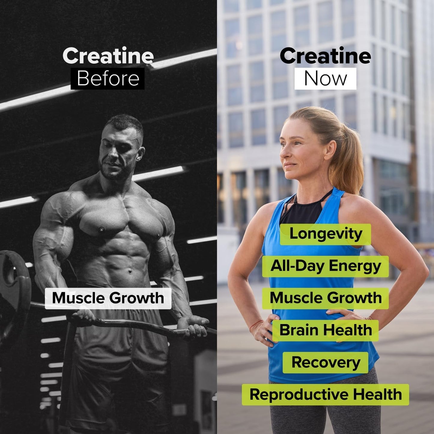 5g Creatine Monohydrate Powder for Pre & Post Workout - Muscle Recovery & Brain Health - 60 Servings - Vegan & Unflavored
