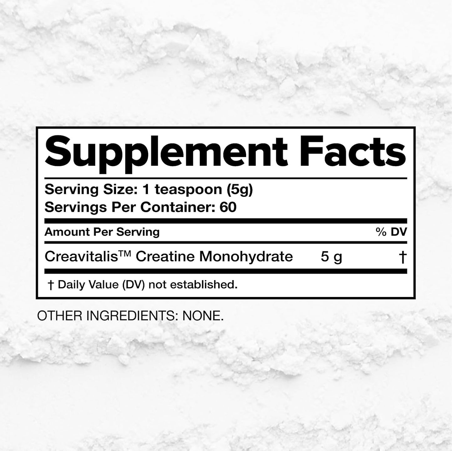 5g Creatine Monohydrate Powder for Pre & Post Workout - Muscle Recovery & Brain Health - 60 Servings - Vegan & Unflavored