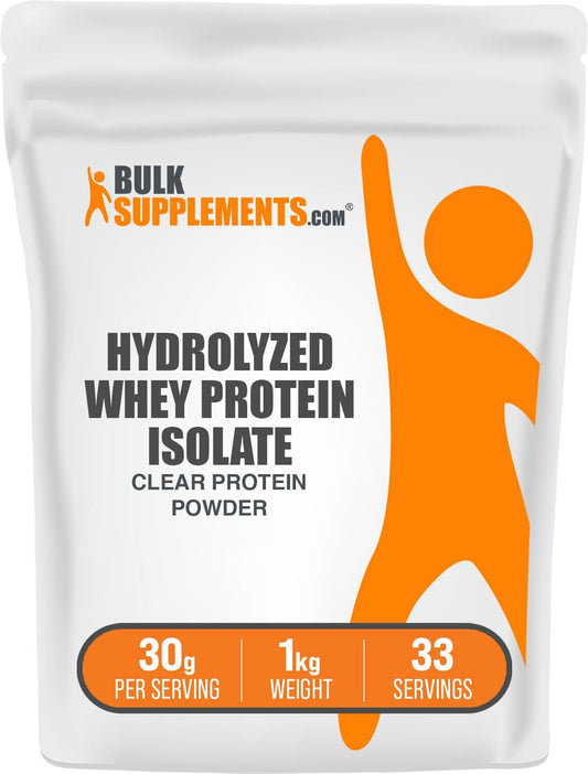 5kg BulkSupplements Hydrolyzed Whey Protein Isolate Powder - Unflavored Isolate Protein Powder - 11 lbs Whey Protein Powder Bulk Pack