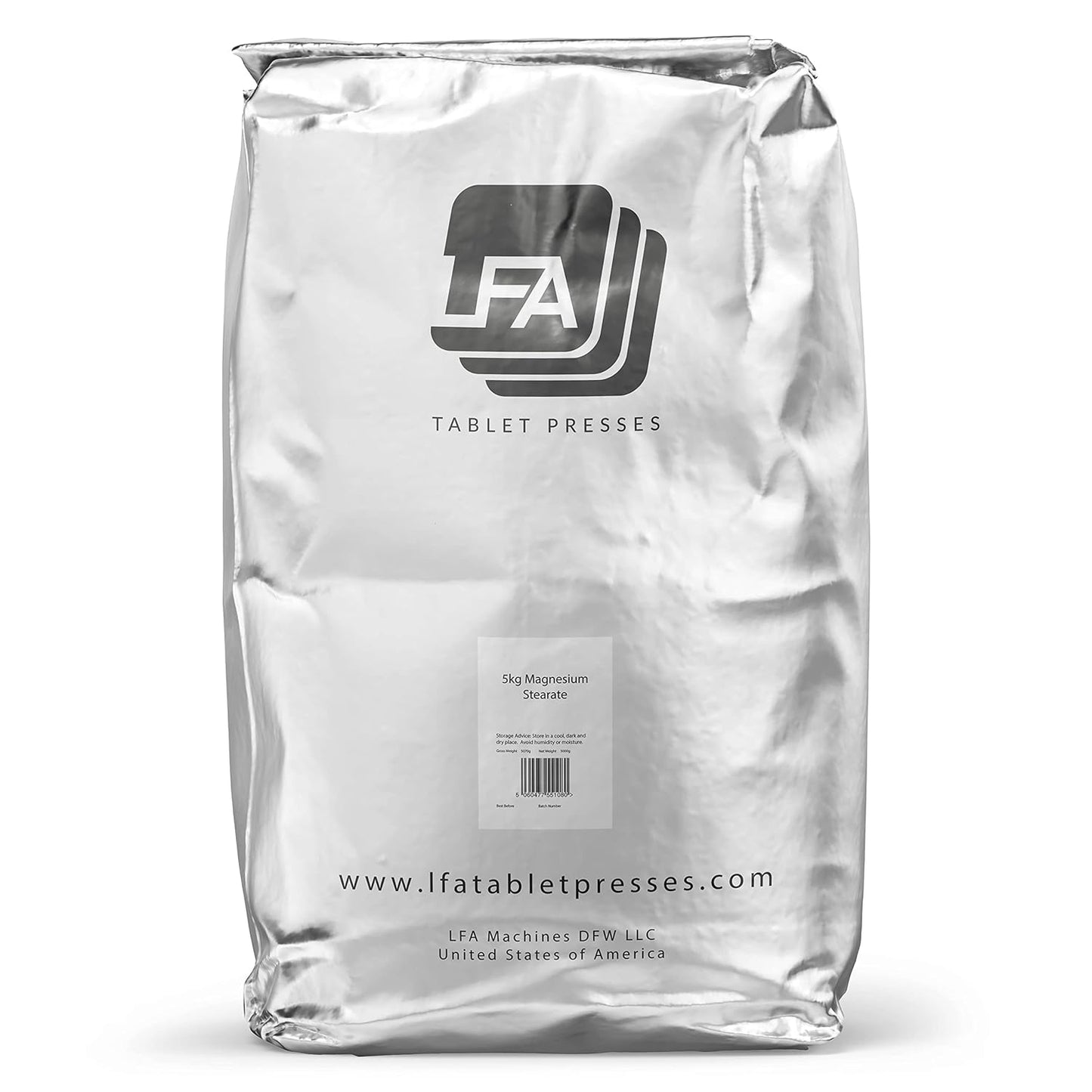 5kg Magnesium Stearate Powder: Dry Lubricant for Tablet Press Machine & Capsule Filler Pill Mix - Anti-Sticking & Flowing Agent - Halal, Kosher, Vegan
