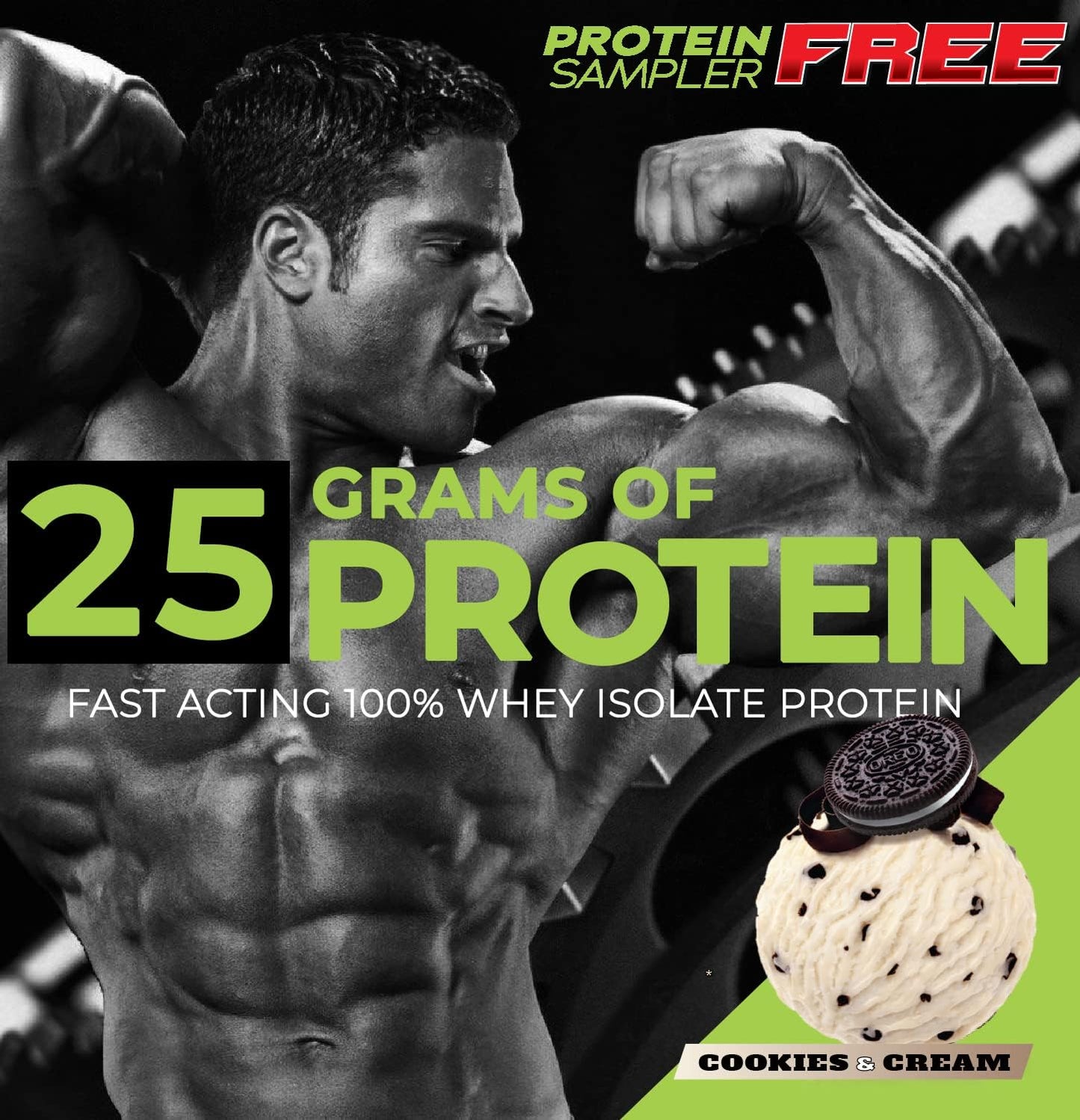5LB Cookie & Cream Whey Protein Isolate Powder from THE HULK LAB - Non-GMO Protein with Free Sampler on First Order
