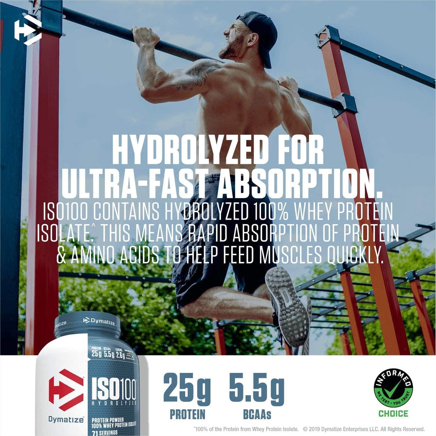5lb Dymatize ISO 100 Fudge Brownie Hydrolyzed Whey Protein Powder Isolate