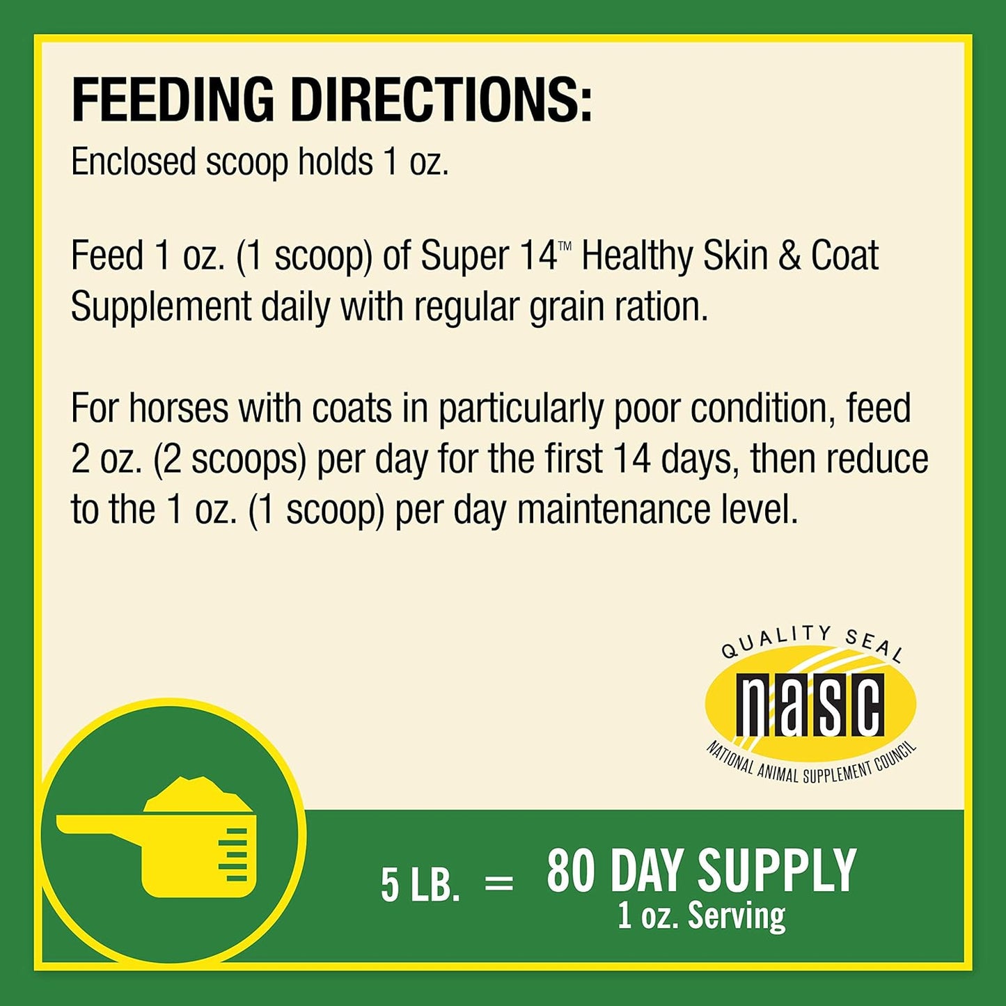 5lb Farnam Super 14 Horse Coat Supplement for Healthy Skin & Shiny Coats, 80-Day Supply