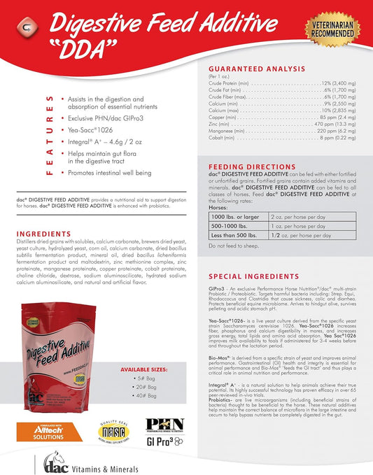 5lb Generic DAC Digestive Feed Additive (DDA) for Improved Digestion in Livestock