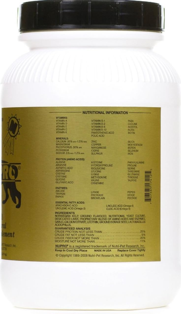 5lb Ilios-Packed Nutri-Pet Research Nupro Dog Supplement